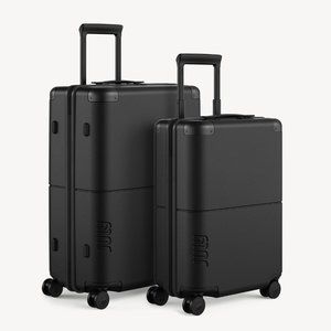July Luggage Carry On and Checked Black Suitcase Set